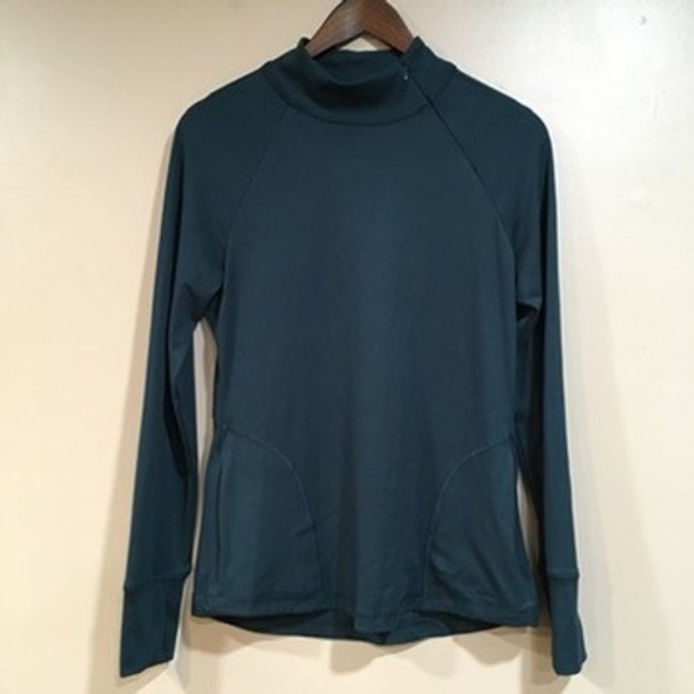 Yogalicious Asymmetrical‎ Quarter Zip Womens M Long Sleeve Teal Workout Gym Run